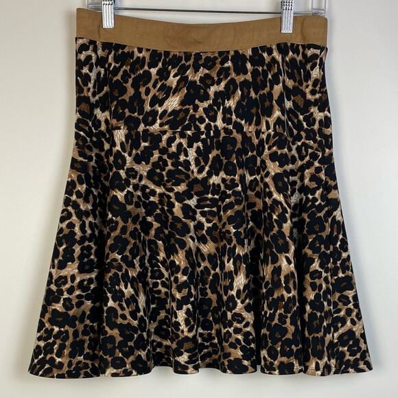 MELISSA PAIGE LEOPARD PRINT SKATER SKIRT SIZE SMALL - Picture 1 of 8